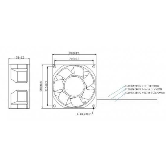  80X80X38MM-24VDC-0.80A