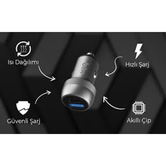 BXAC100W Type-C PD 3.0 Çift Çıkışlı Hızlı Şarj Cihazı Gri BXAC100W Type-C PD 3.0 Çift Çıkışlı Hızlı Şarj Cihazı Gri