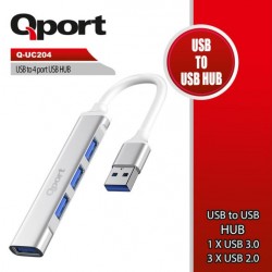 Qport Q-UC204 USB TO 4 PORT METAL USB ÇOKLAYICI Qport Q-UC204 USB TO 4 PORT METAL USB ÇOKLAYICI