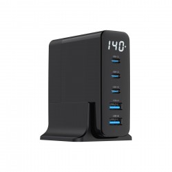 X-Level X-chargerdockpro 140w Gan Teknoloji 5 Port Pd Hızlı Şarj Cihazı Macbook Iphone Uyumlu Şarj Aleti