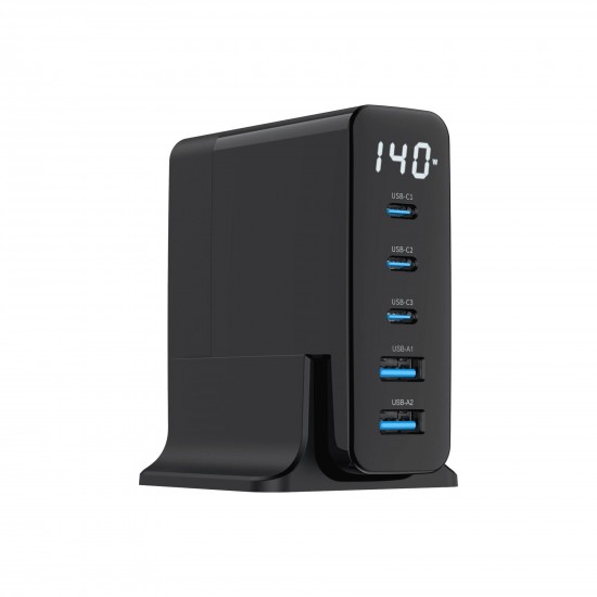 X-Level X-chargerdockpro 140w Gan Teknoloji 5 Port Pd Hızlı Şarj Cihazı Macbook Iphone Uyumlu Şarj Aleti