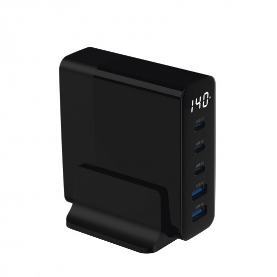 X-Level X-chargerdockpro 140w Gan Teknoloji 5 Port Pd Hızlı Şarj Cihazı Macbook Iphone Uyumlu Şarj Aleti