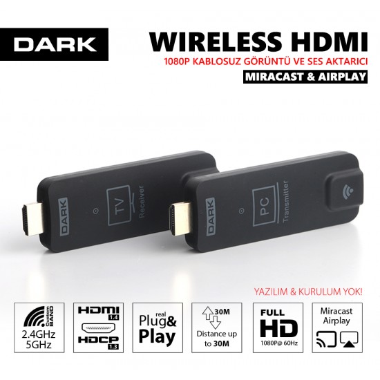 Dark DK-HD-WHDMINI Kablosuz Görüntü Aktarıcı