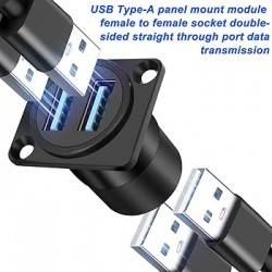 USB 3.0 Panel Montaj Adaptörü Çift USB Tip-A Panel Montaj Soketi Dişi Dişi  
