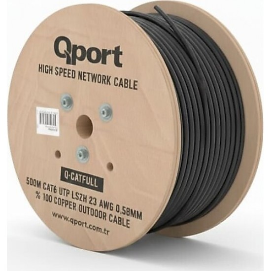  QPORT Q-CATFULL 23AWG 500 METRE CAT6 OUTDOOR SİYAH Kablo