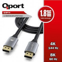 Qport Q-DP14 1.8 m 8K DisplayPort Kablo