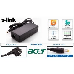 S-Link SL-NBA30 19V 4.74A 5.5*1.75 Acer Notebook Adaptör
