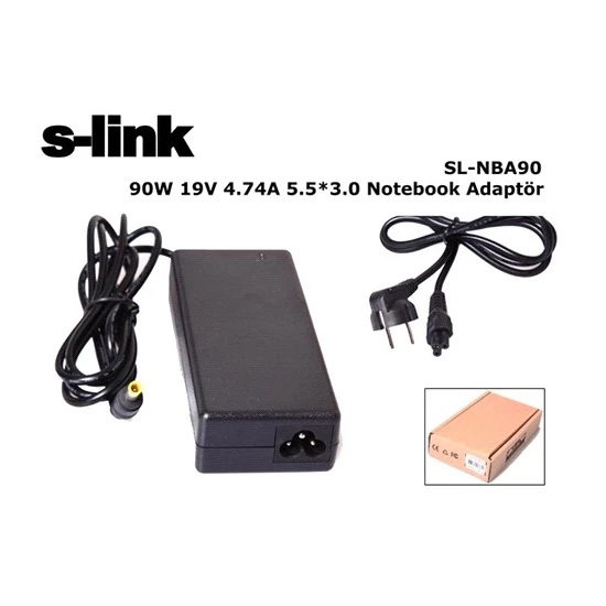 S-link SL-NBA90 90W 19V 4.74A 5.5*3.0 Samsung Adaptör
