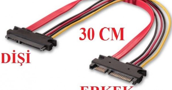 Alfais 4617 Sata Power Uzatma Kablosu 15+7 pin (erkek - dişi)