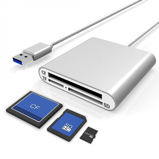 Alfais 4347 USB 3.0 To SD CF TF Micro SD Çevirici Dönüştürücü Kart Okuyucu