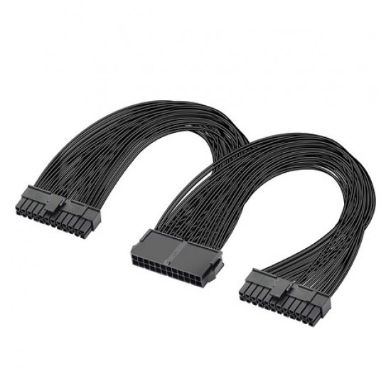 Çift PSU Güç kaynağı 24 pin ATX Anakart Splitter Kablosu ATX anakart uzatma kablosu PSU Dişi/Erkek