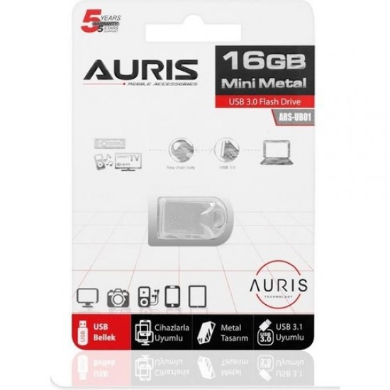 Auris 3.0  Metal 16 GB Mini USB Flash Bellek