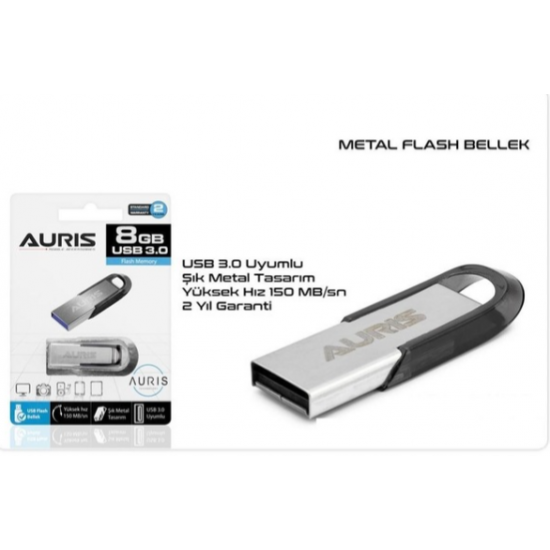 Auris 8GB 3.0 Usb Metal Flash Bellek