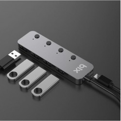 Bix BX20HB Type-C to 4 Port USB 3.2 Hub Çoklayıcı Bix BX20HB Type-C to 4 Port USB 3.2 Hub Çoklayıcı