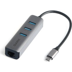 Dark USB3.1 Type C - 3 x USB3.0 HUB ve 1 x Gigabit Ethernet (DK-AC-U31X3GL) Dark USB3.1 Type C - 3 x USB3.0 HUB ve 1 x Gigabit Ethernet (DK-AC-U31X3GL)
