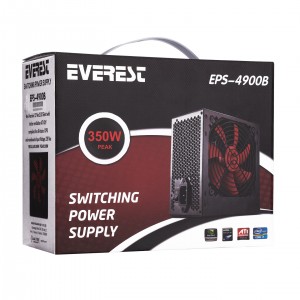 Everest EPS-4900B Peak-350W 3*Sata 6+4 PIN 12CM FANLI Power Supply Everest EPS-4900B Peak-350W 3*Sata 6+4 PIN 12CM FANLI Power Supply