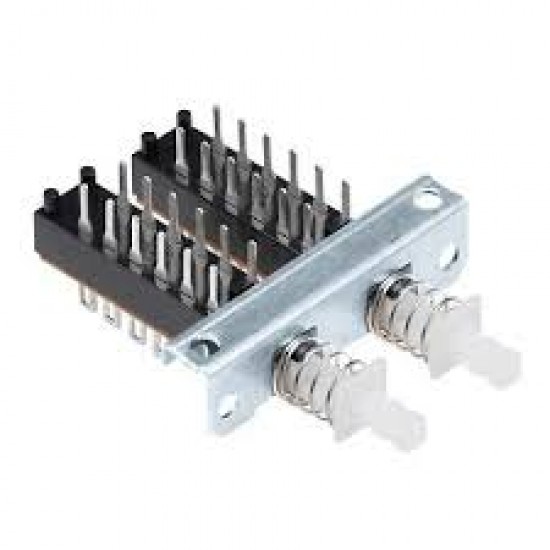Uxcell 12 Pin 2 Row Interlock Push Button Switch Piano Type Double Throw Metal Black 1pcs Uxcell 12 Pin 2 Row Interlock Push Button Switch Piano Type Double Throw Metal Black 1pcs