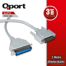 QPORT Q-LPT3 PARALEL YAZICI KABLOSU 3 METRE  QPORT Q-LPT3 PARALEL YAZICI KABLOSU 3 METRE