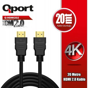 Qport Q-HDMI202 20 mt 2.0 HDMI Kablo