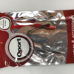 QPORT Q-A15 AUDIO + MICROPHONE TO 3.5MM  QPORT Q-A15 AUDIO + MICROPHONE TO 3.5MM