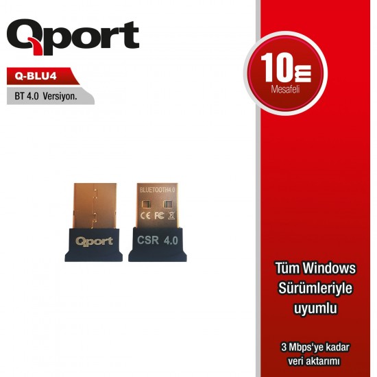 QPORT Q-BLU4 BLUETOOTH 4.0 USB ADAPTÖR