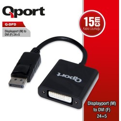 QPORT Q-DPD DİSPLAYPORT(M) TO DVI(F) 24+5 DÖNÜŞTÜRÜCÜ QPORT Q-DPD DİSPLAYPORT(M) TO DVI(F) 24+5 DÖNÜŞTÜRÜCÜ