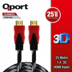 QPORT Q-HDMI25 1.4 3D 25 METRE ALTIN UÇLU KABLO QPORT Q-HDMI25 1.4 3D 25 METRE ALTIN UÇLU KABLO