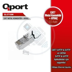 QPORT Q-J710M METAL CAT7 KONNEKTÖR RJ45 JACK AYRAÇ 10'LU QPORT Q-J710M METAL CAT7 KONNEKTÖR RJ45 JACK AYRAÇ 10'LU