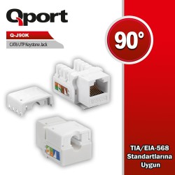 QPORT Q-J90K  CAT6 90 DERECE KEYSTONE JACK QPORT Q-J90K  CAT6 90 DERECE KEYSTONE JACK