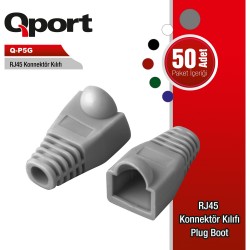 QPORT Q-P5G RJ45 KONNEKTÖR KILIFI 50'Lİ PAKET GRİ QPORT Q-P5G RJ45 KONNEKTÖR KILIFI 50'Lİ PAKET GRİ