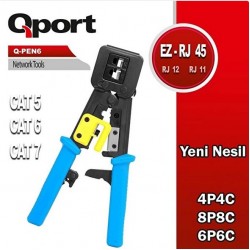 QPORT Q-PEN6 YENİ NESİL  RJ45 SIKMA PENSESİ  QPORT Q-PEN6 YENİ NESİL  RJ45 SIKMA PENSESİ