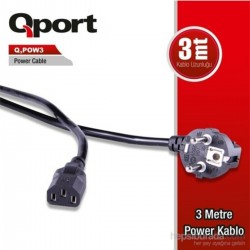 QPORT Q-POW3 3 METRE PC GÜÇ KABLOSU QPORT Q-POW3 3 METRE PC GÜÇ KABLOSU