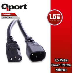 QPORT Q-POWU 1.5 METRE POWER GÜÇ UZATMA KABLOSU QPORT Q-POWU 1.5 METRE POWER GÜÇ UZATMA KABLOSU