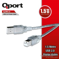 QPORT Q-PR1.5 USB 2.0 PRİNTER KABLOSU 1.5 METRE QPORT Q-PR1.5 USB 2.0 PRİNTER KABLOSU 1.5 METRE