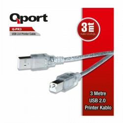 QPORT Q-PR3 USB 2.0 PRINTER KABLO 3 METRE QPORT Q-PR3 USB 2.0 PRINTER KABLO 3 METRE