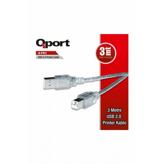 QPORT Q-PR3 USB 2.0 PRINTER KABLO 3 METRE