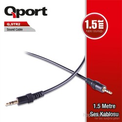 QPORT Q-STR2 3.5MM STEREO ERKEK - 2 RCA 1.5 MT STEREO KABLO QPORT Q-STR2 3.5MM STEREO ERKEK - 2 RCA 1.5 MT STEREO KABLO