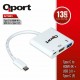 QPORT Q-TH03 TYPE-C TO HDMI 4K + USB 3.0 + TYPE-C (F) ÇEVİRİCİ