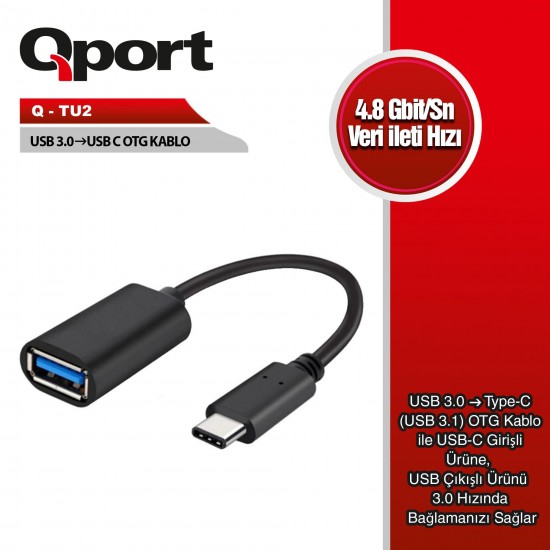QPORT Q-TU2 USB-C TO USB3.0 OTG
