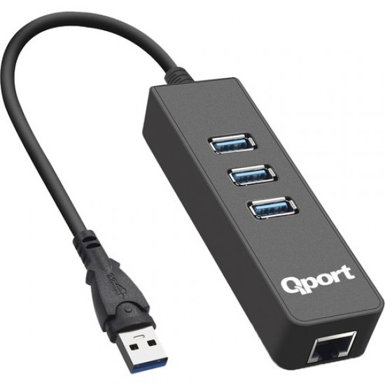 QPORT Q-U3G 3PORT USB 3.0 ÇOKLAYICI & GİGABİT ETHERNET ADAPTÖR