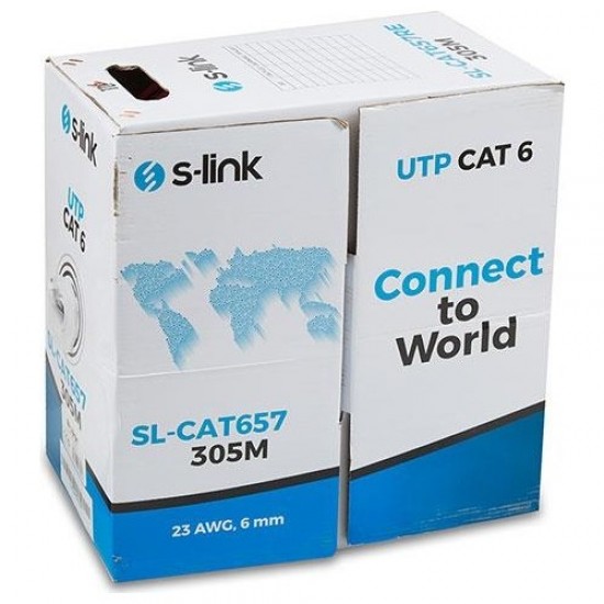 S LİNK SL-CAT657 305M 23AWG Utp Cat6 Kablo
