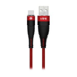 S-link Swapp SW-C785 1.2 mt 3A Type-C Kırmızı Şarj Kablosu