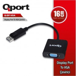 QPORT Q-DP-VGA DISPLAY PORT - VGA ÇEVİRİCİ QPORT Q-DP-VGA DISPLAY PORT - VGA ÇEVİRİCİ