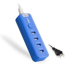 S-link SL-M4 Akıllı Telefonlar ve Tablet 4000mAh 4x Usb Port Mavi Ev Şarj Adaptör S-link SL-M4 Akıllı Telefonlar ve Tablet 4000mAh 4x Usb Port Mavi Ev Şarj Adaptör