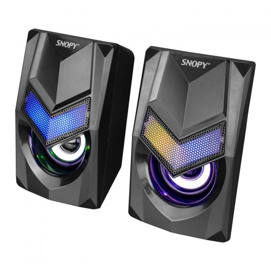 Snopy SN-X25 2.0 Rgb Işıklı 2X3W Siyah USB Speaker