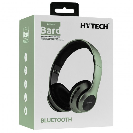 Hytech HY-XBK15 BARD TF Kart Özellikli Bluetooth Kulaklık (Yeşil)